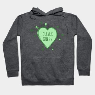 Oliver Queen - Heart with Green Arrows Doodle Hoodie